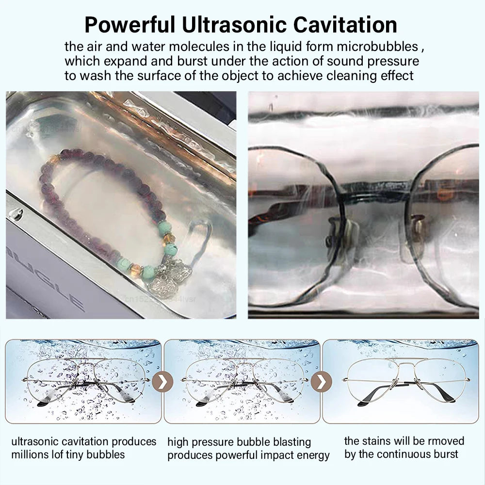 500ML Ultrasonic Cleaner: 35W Ultrasonic Jewelry & Glasses Cleaning Machine - Efficient Ultrasound Washing Bath