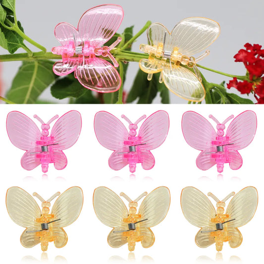 Colorful Plastic Orchid Clips - 10-800PCS Butterfly Clamps for Garden Plants, Vine Climbing, and Bonsai Decoration