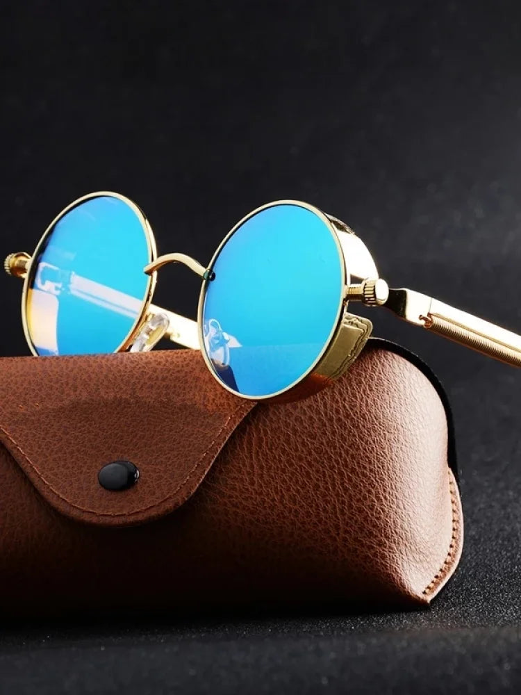 Metal Steampunk Sunglasses for Men & Women | Fashionable Round Vintage Glasses | High-Quality Designer Sun Glasses 2021