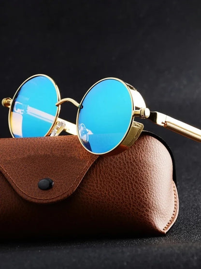 Metal Steampunk Sunglasses for Men & Women | Fashionable Round Vintage Glasses | High-Quality Designer Sun Glasses 2021