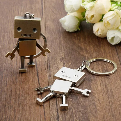 Creative Movable Robot Keychain - Retro Cartoon Pendant, Simple and Cute Design