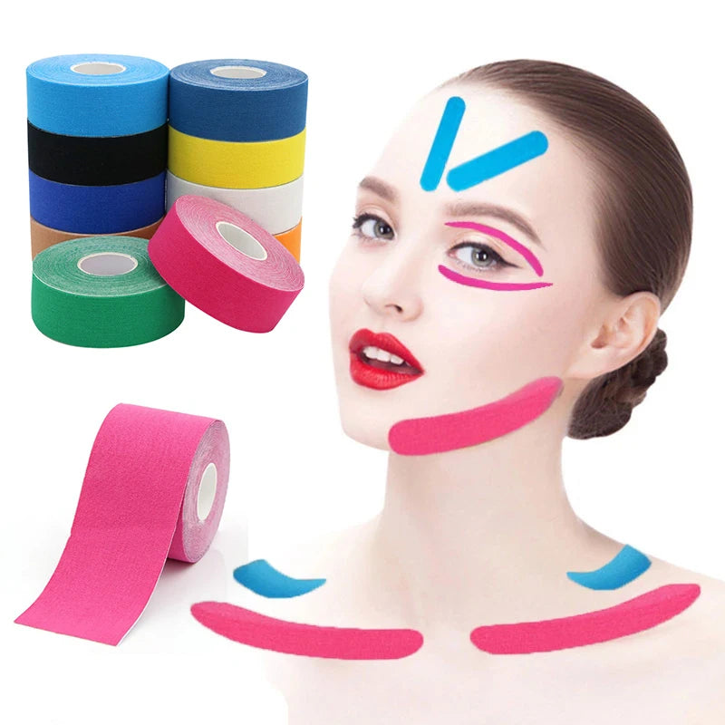 Kinesiology Tape for Face & Neck | V Line & Eyes Lifting | Wrinkle Remover Sticker Tape | Skin Care Tool 2.5CM*5M