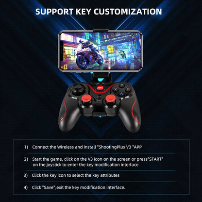 GAMINJA Wireless Bluetooth Gamepad, PC Game Controller for Android Mobile Phones, TV Box, PlayStation 3, Tablet, and PC