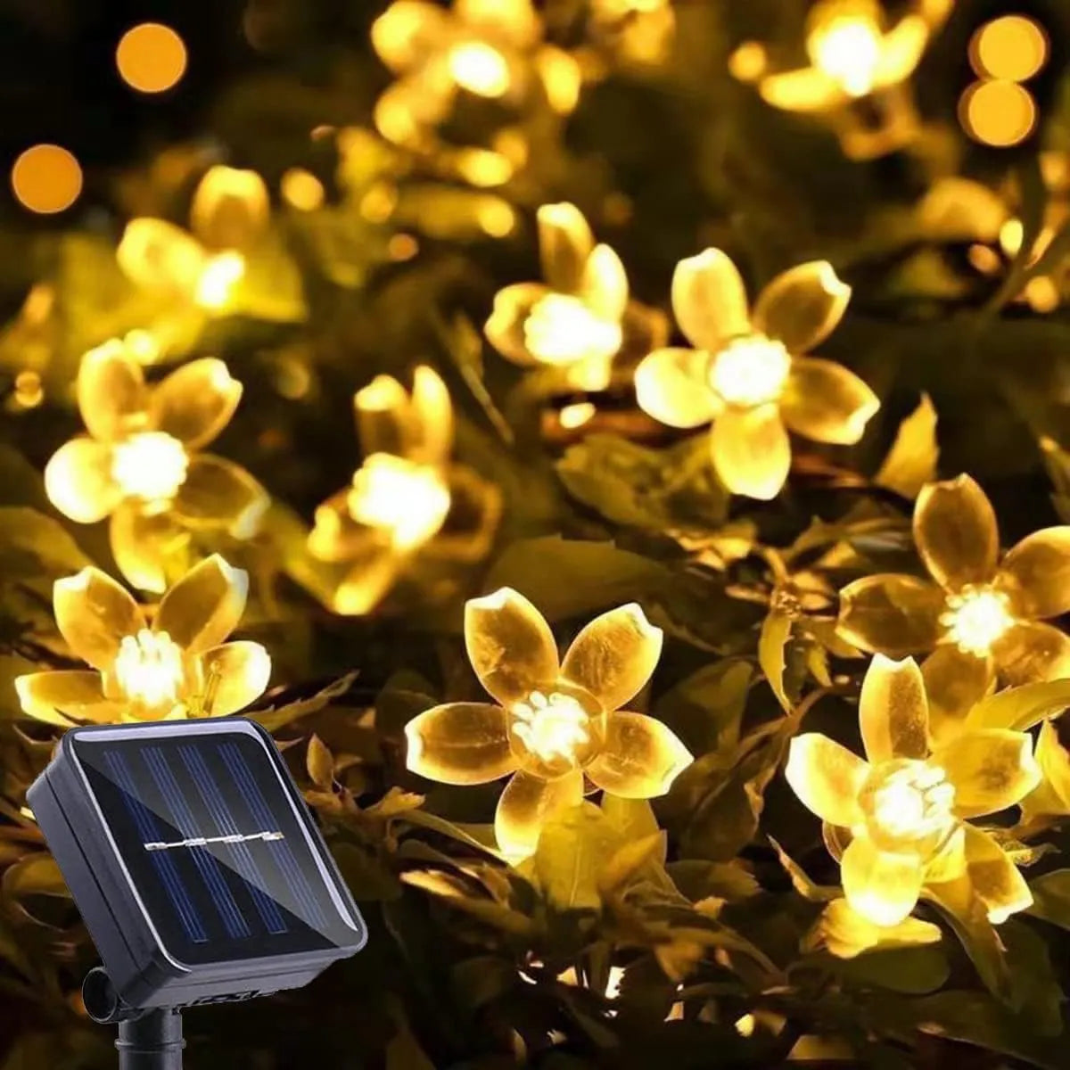 Outdoor Waterproof Solar String Flower Lights: 20/30/50/100 LED Fairy Light for Garden, Patio, Christmas Tree Decor