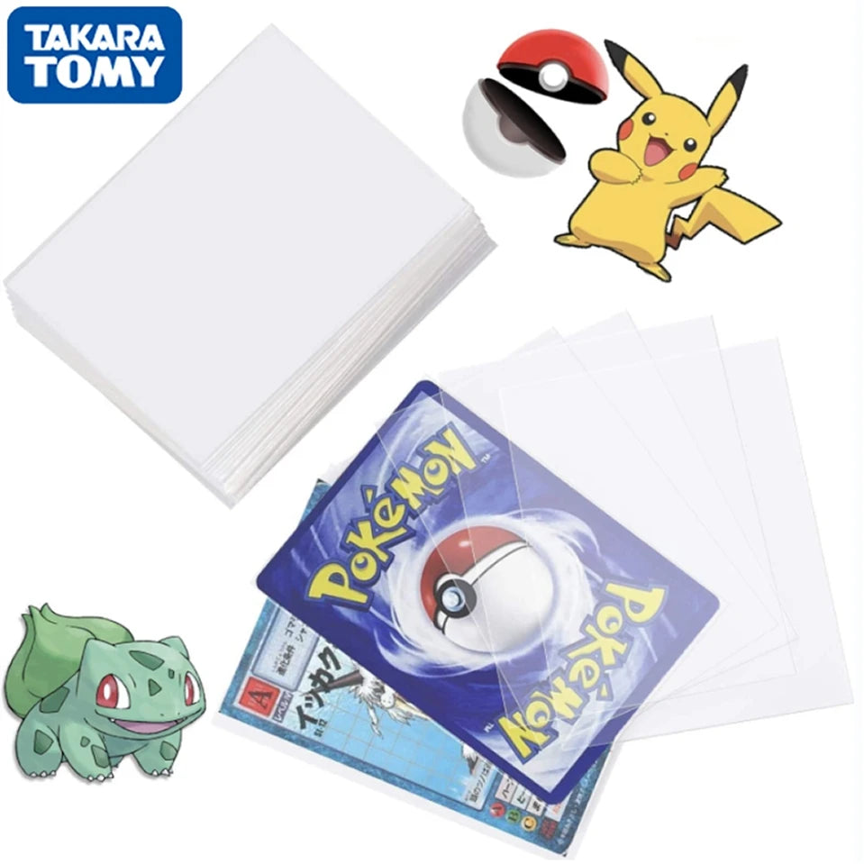 100 Counts Transparent Pokemon Card Sleeves - TCG Protector Folder for Playing Games, Yugioh, Kids Toy Gift