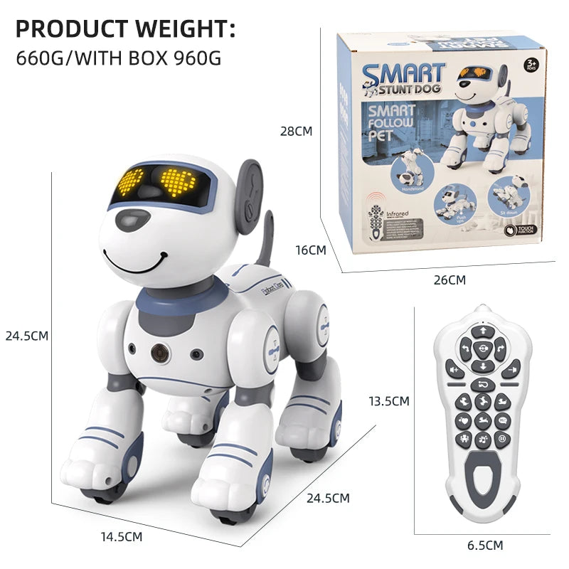 Funny RC Robot Dog – Electronic Stunt Dog with Voice Commands, Programmable Touch-Sense, Music and Songs, Perfect for Children's Toys