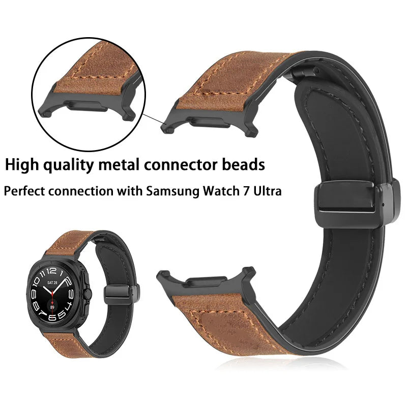 Magnetic Silicone Sport Strap for Samsung Galaxy Watch Ultra 47mm - Durable Wristband and Bracelet Band Accessories