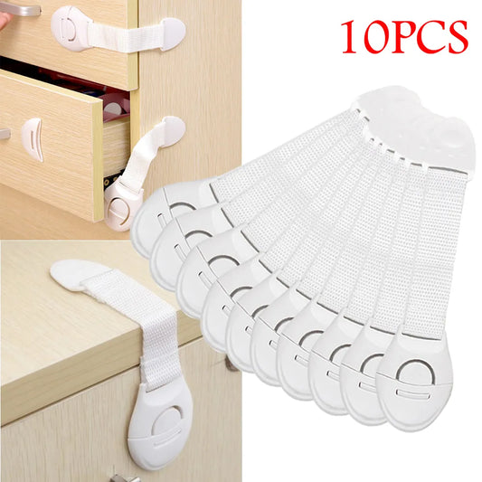 10pcs Child Safety Cabinet Locks | Baby Proof Drawer & Door Security Protectors | Plastic Safety Locks for Kids Protection