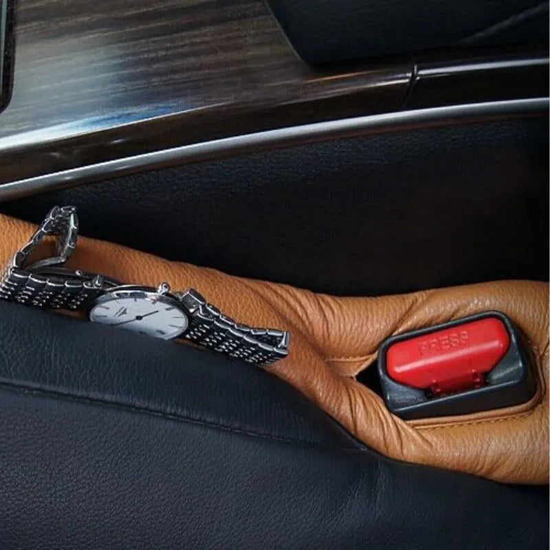 Universal Car Seat Gap Filler - Soft Leather Padding for Interior Car Organization and Style Enhancement