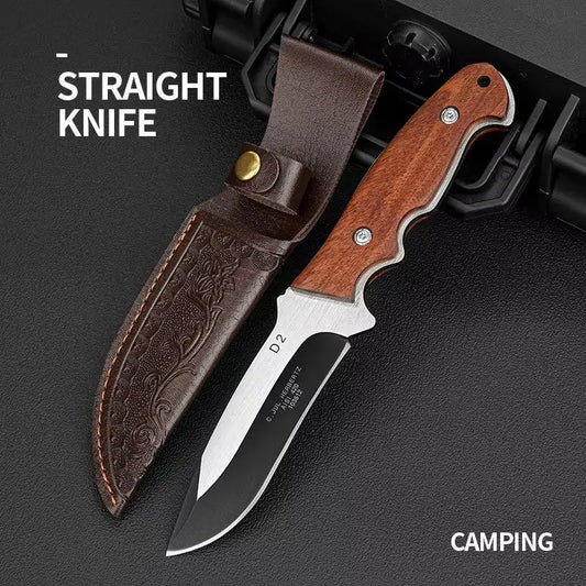 Wild Survival Self-Defense Knife - Portable Mini Pocket Knife, Stainless Steel Fruit and Meat Knife for Outdoor Camping