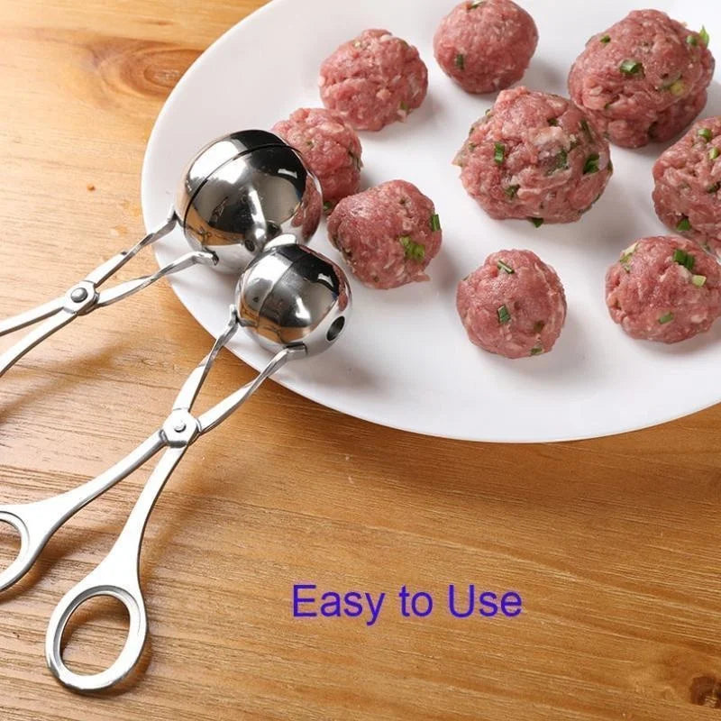 Stainless Steel Meat Ball Maker Tool | Round Rice Ball Shaper Spoon | Non-Stick Meatball Making Mold | Kitchen Gadget