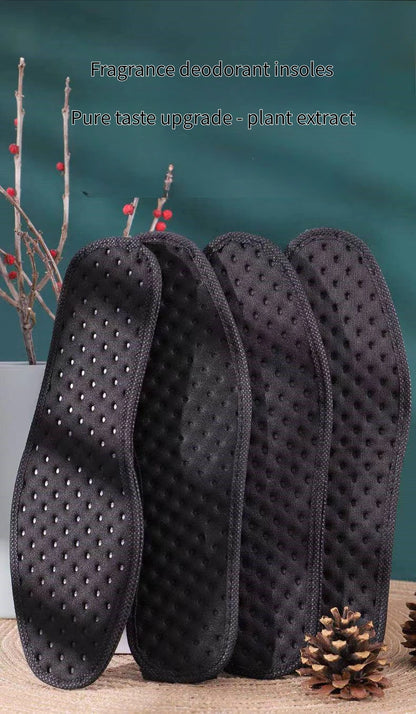 Bamboo Charcoal Plant Insoles - Antibacterial Deodorant, Shock Absorbing Sole for Running and Sports Shoes