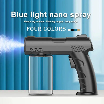 280ml Wireless Electric Sanitizer Sprayer – USB Nano Blue Light Steam Spray Disinfection Gun for Barber and Home Garden