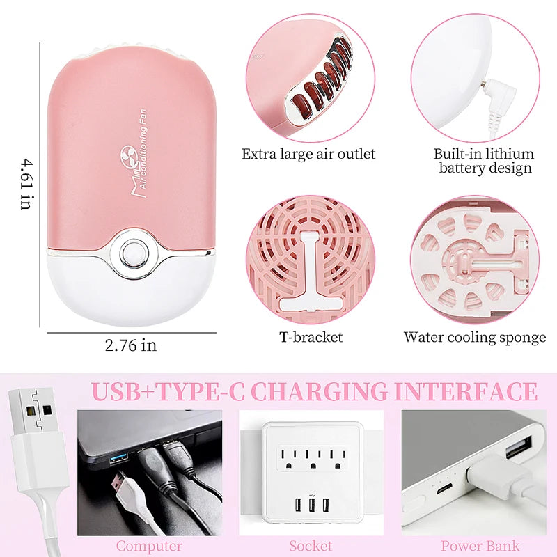 Mini USB Charging Eyelash Fan Dryer: Blower for Graft Lashes Extension - Dedicated Air Conditioning Glue Fast Dry - Essential Women Makeup Tool