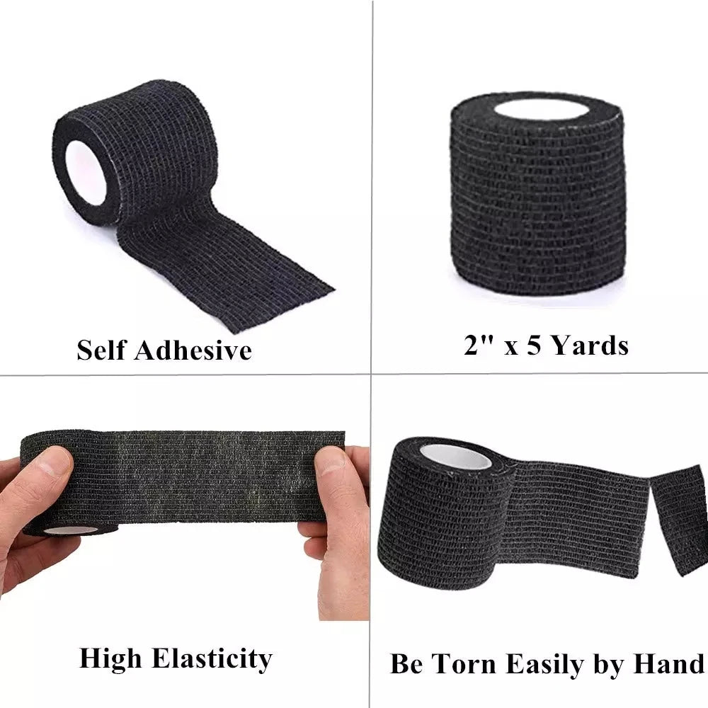 Protect Your Tattoo Investment: 5/10/15/20 Black Tattoo Grip Bandage Cover Wraps - Waterproof Self-Adhesive Tapes for Finger Protection - Essential Tattoo Accessories