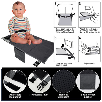 Portable Kids Travel Airplane Bed | Children's Foot Leg Rest Hammock | Baby Footrest Bed | Toddler Airplane Seat Extender | Comfortable Travel Solution