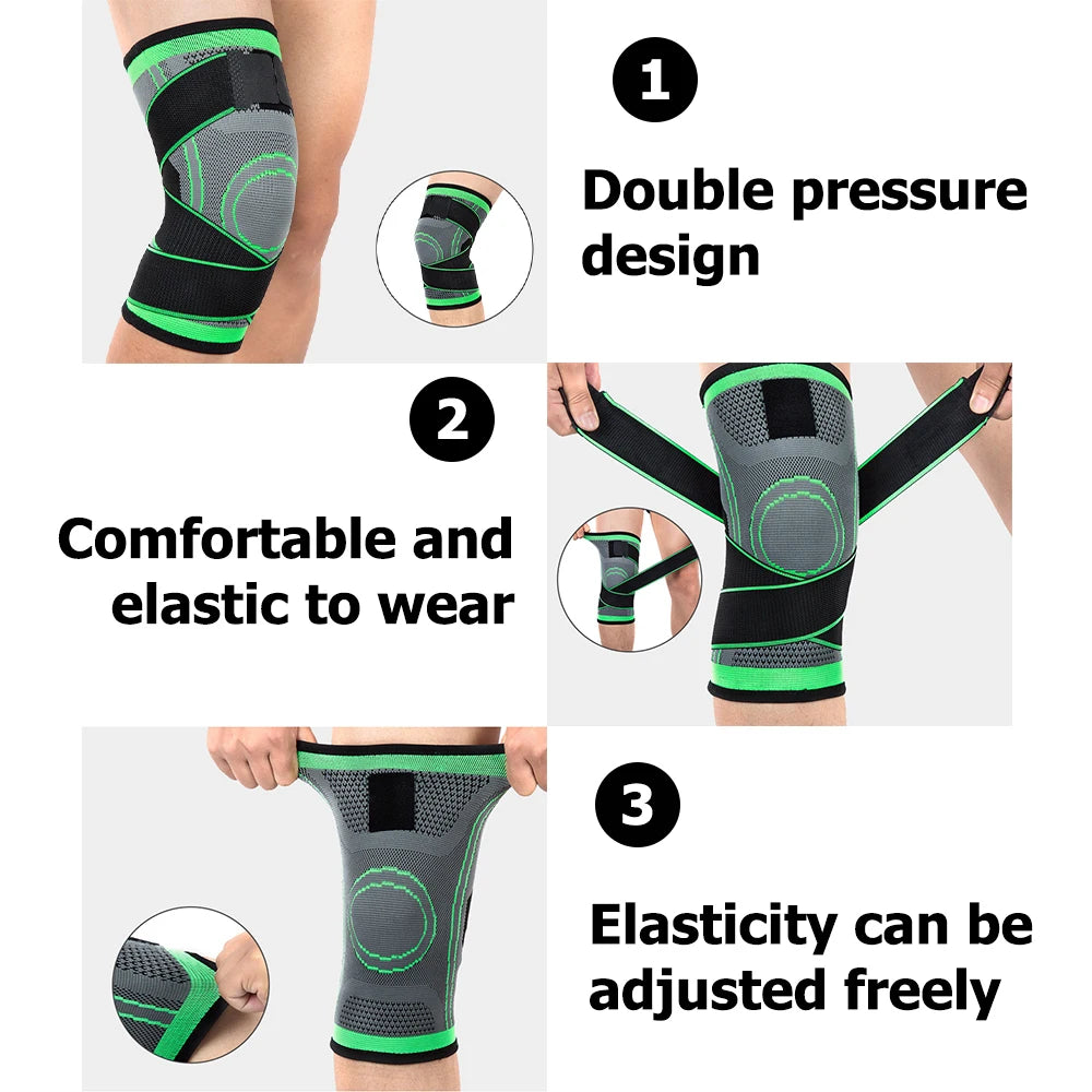 2PCS Sports Knee Pads - Pressurized Elastic Kneepad Support for Fitness, Basketball, Volleyball, Medical Arthritis Joint Protection