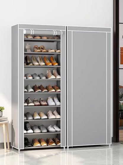 Dustproof Multilayer Shoe Storage Rack - Nonwoven Shoes Storage Cabinet - Space-Saving Shelf for Home and Hallway