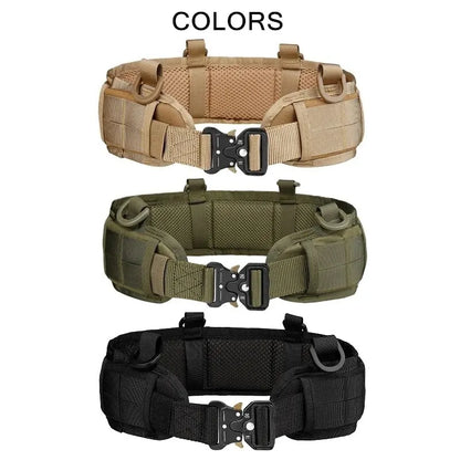 Adjustable Tactical Battle Belt: Military Airsoft Waist Band with Quick Release Buckle - Outdoor Hunting Waistband