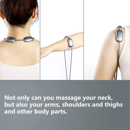 Portable Smart Hanging Neck Massager with EMS Muscle Stimulation and Hot Compress - Ultimate Relaxation for Neck and Cervical Spine