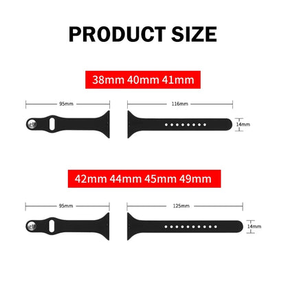 Slim Silicone Strap for Apple Watch – 38mm, 40mm, 41mm, 42mm, 44mm, 45mm, 49mm, Ultra, Correa iWatch Series 3 4 5 6 7 8, SE, Bracelet