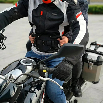 Universal Motorcycle Safety Belt Back Seat Grip Handle - Non-Slip Strap for Passenger Safety on Scooters and Motorcycles