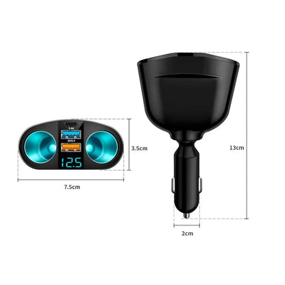 Digital Display Car Charger: Dual-port Adapter for Simultaneous Charging of Multiple Devices