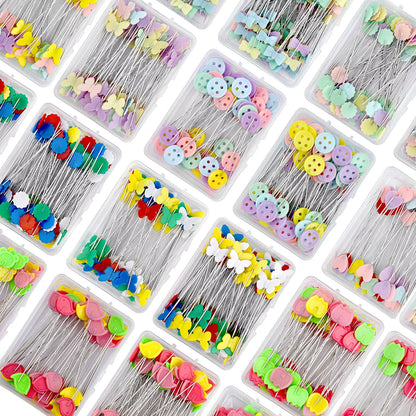 Dressmaking Pins Set - 50pcs/100pcs Embroidery Patchwork Tools for Sewing Positioning & DIY Projects, Fixed Button & Patchwork Pins