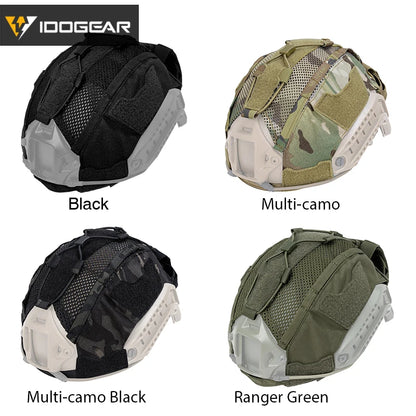 IDOGEAR Tactical Helmet Cover – Maritime Helmet with NVG Battery Pouch, Hunting Accessories Model 3812