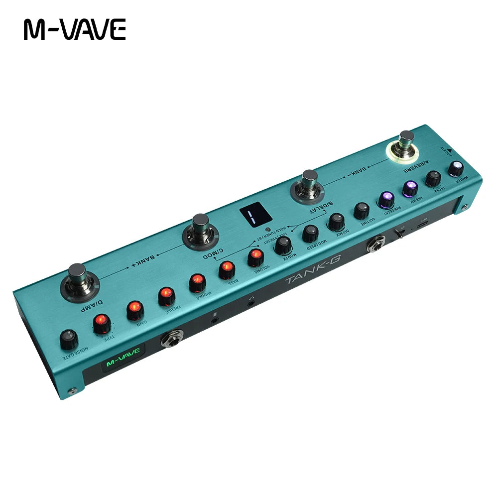 M-vave Tank-G Guitar Multi-Effects Pedal - 36 Presets, 9 Preamp Slots, 3-Band EQ, 8 IR Cab Slots, 3 Modulation/Delay/Reverb Effects