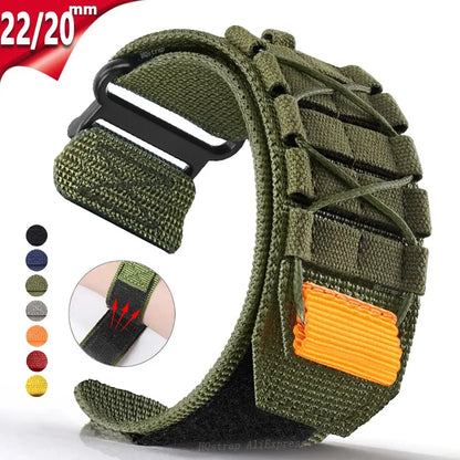 2024 New Nylon Band Universal Replacement Wristband: 20mm/22mm Sport Watch Strap for Men & Women - Colorful Belt Accessories