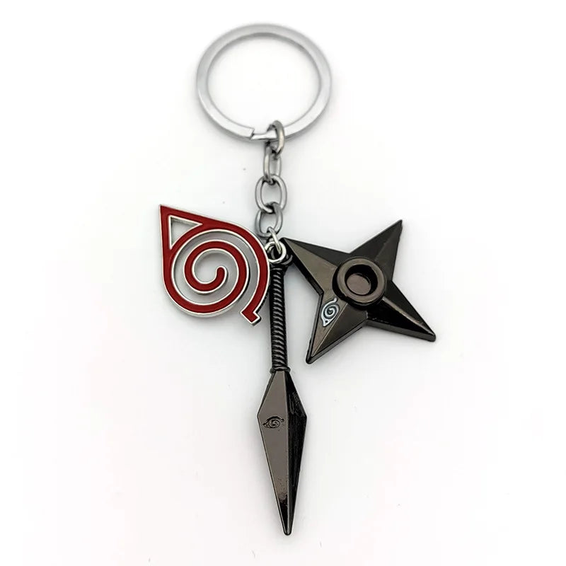 Naruto Anime Keychain - Ninja Kunai, Shuriken & Red Cloud Accessories for Car, Backpack - Perfect Gift for Fans