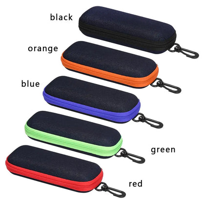 Denim Fabric Glasses Case: Fashionable Portable Hard Spectacle Box with Zipper - Eyewear Protector & Stylish Eyeglasses Case