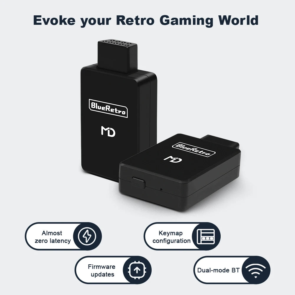 RetroScaler BlueRetro Wireless Controller Adapter - For MD1, MD2, Mega Drive, Sega Genesis Game Console