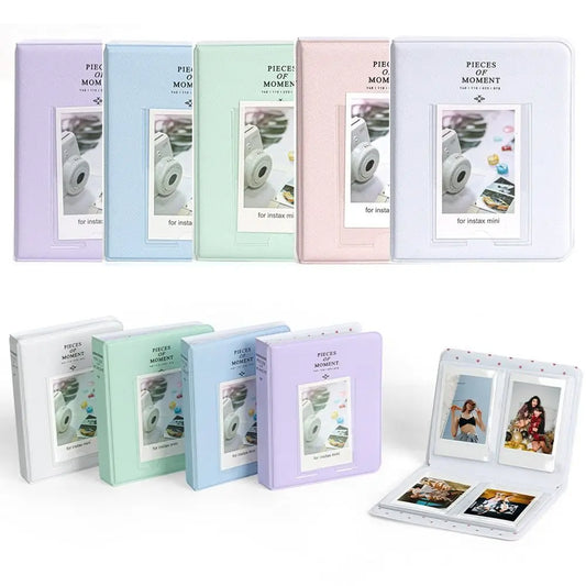 64 Pockets Instant Camera Photo Album - 3-Inch Pictures Storage Case for Fujifilm Instax Mini 12/11/9, Stamps Tickets Cards