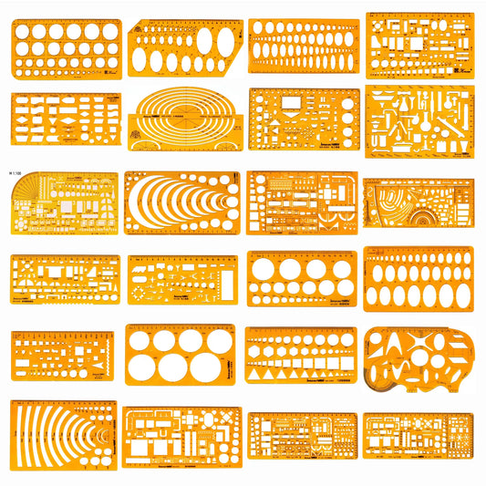 Durable Circular Oval Ruler - K Resin Architectural Drafting Template for Drawing and Measuring Furniture Designs