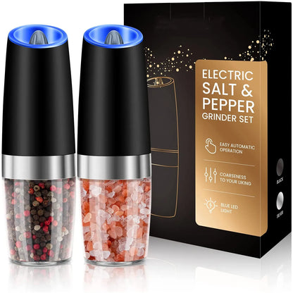 Effortless Electric Salt and Pepper Grinder - Automatic Gravity Spice Mill and Cumin Grinder, Essential Kitchen Gadgets for Cooking and Seasoning