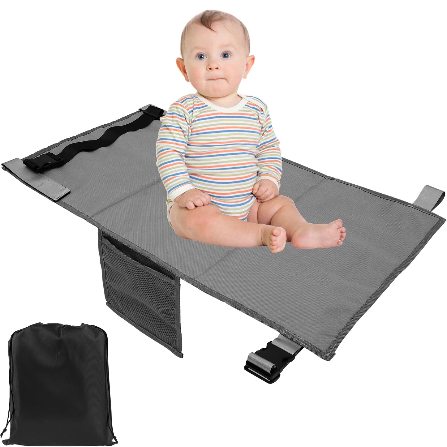 Portable Kids Travel Airplane Bed | Children's Foot Leg Rest Hammock | Baby Footrest Bed | Toddler Airplane Seat Extender | Comfortable Travel Solution