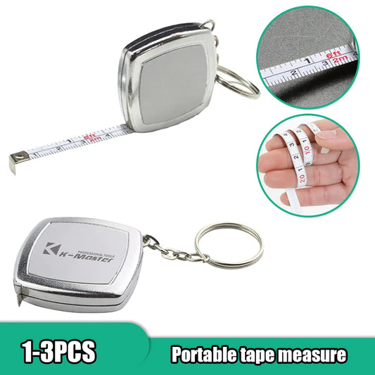 Retractable Ruler Key Ring | Small Steel Tape Measure Construction Tools | Portable Measuring Instruments