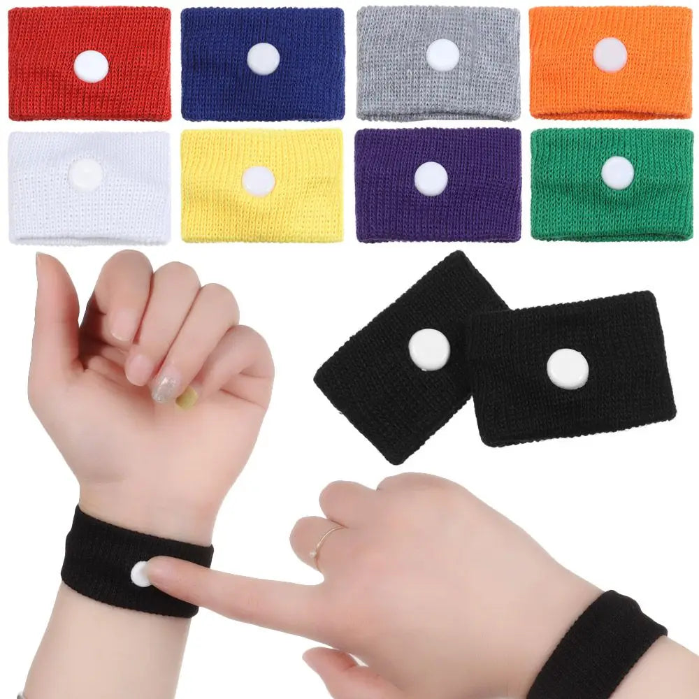 2PCS Sports Safety Wristbands - Anti-Motion Sickness and Nausea Support, Carsickness and Seasick Bands