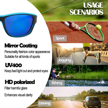 Polarized Fishing Sunglasses for Men - Driving Shades - Classic Sun Glasses for Hiking and Fishing - UV400 Eyewear