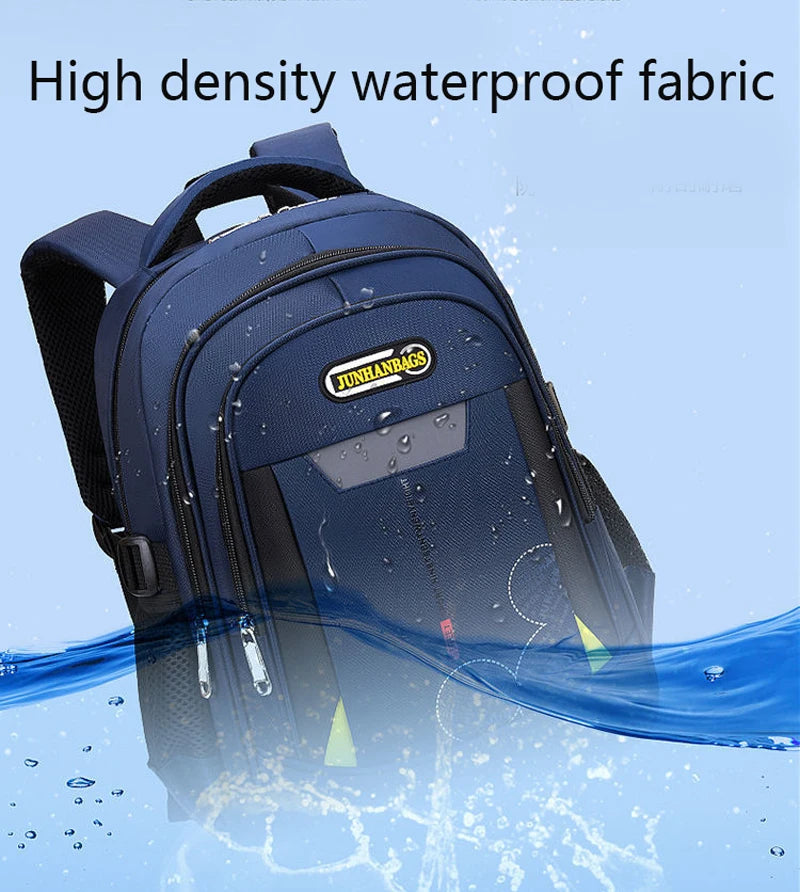 Teen Boy School Backpack for Ages 6-12 - Waterproof Book Bag for Primary School Kids