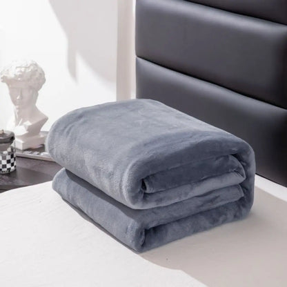 Simple Plain Colored Plush Blanket - Multifunctional Thickened Farley Blanket Cover for Warmth