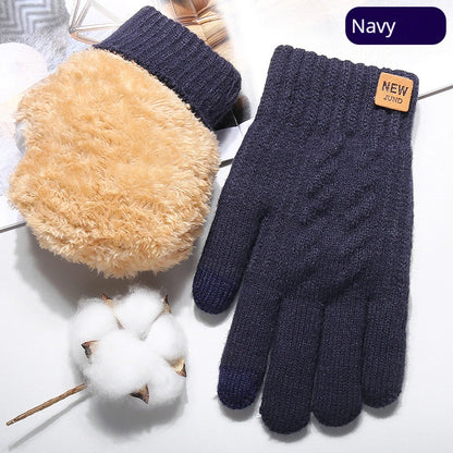 Fleece-Lined Touch Screen Gloves - Warm Black Cable Knit Fashion | Winter Accessories