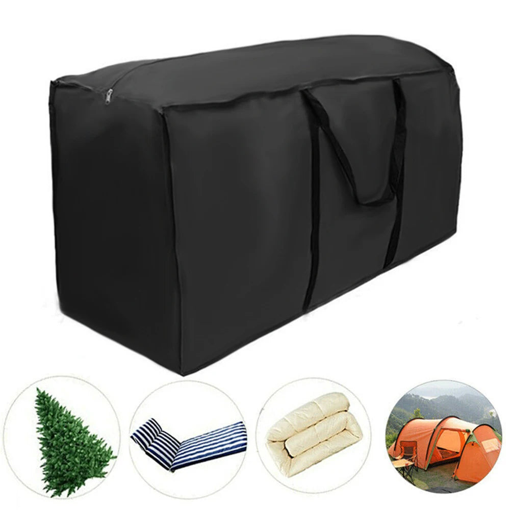 Waterproof Garden Furniture Cushion Storage Bag - Heavy-Duty 210D Oxford Fabric, Anti-UV, Rip-Proof, Ideal for Christmas Tree Storage