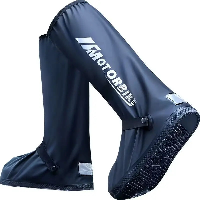 Motorcycle High Tube Rain Boots – Waterproof, Reflective, Non-Slip Footwear for Motorbike and Cycling – Reusable Protection Accessories