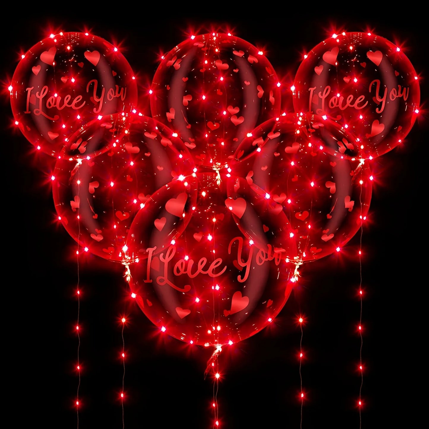 Glowing I Love You Bobo Bubble Transparent Balloon - Perfect for Valentine's Day and Wedding Decorations