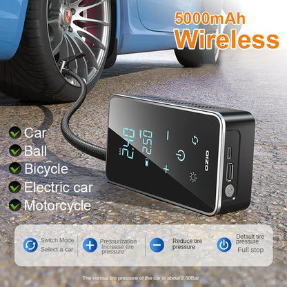 Wireless Air Pump 150psi – Touch Screen Portable Electric Tire Inflator for Car, Bicycle, Motorcycle, Mini Air Compressor