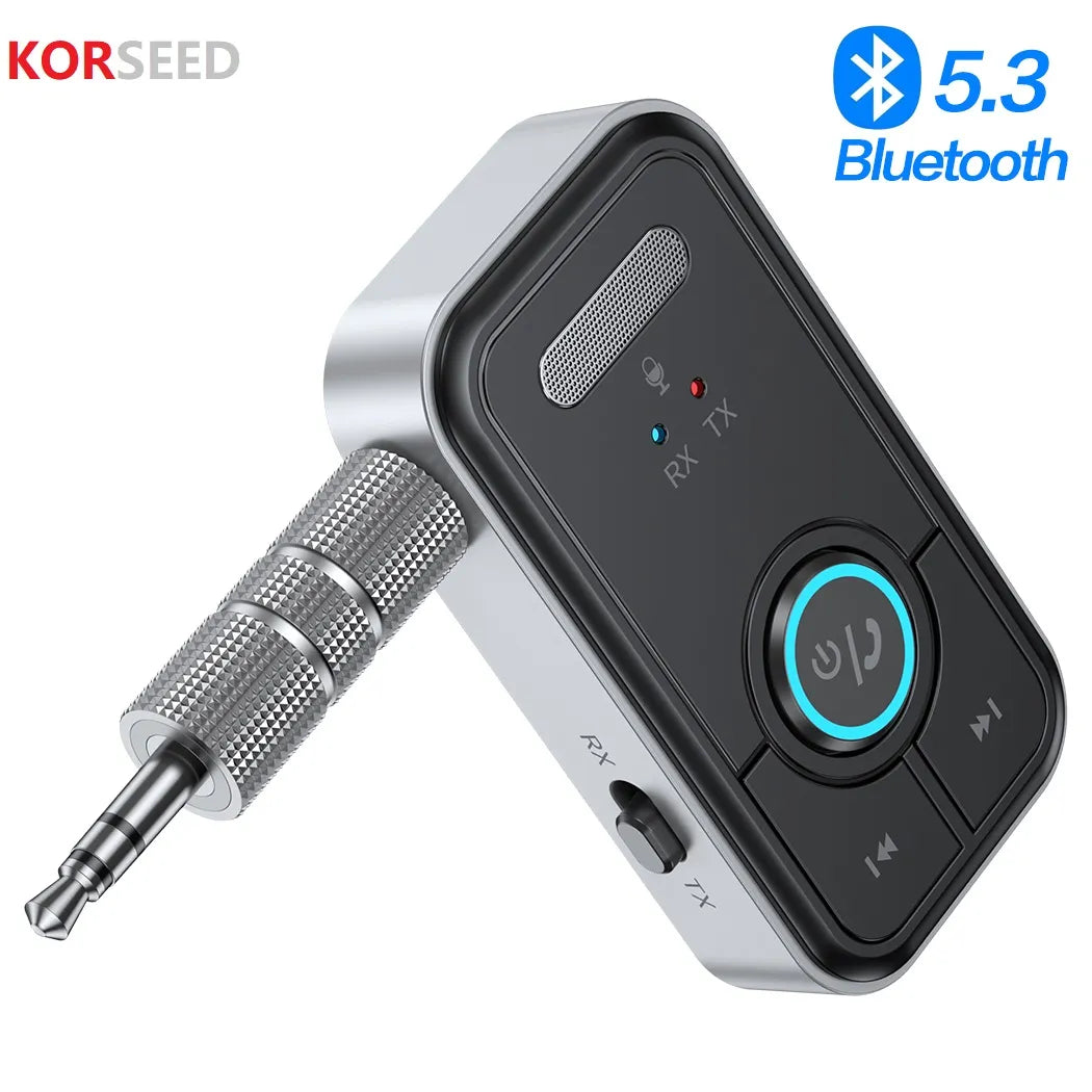 Bluetooth 5.3 Car AUX Audio Adapter Receiver Transmitter - Wireless 3.5mm Jack Audio Adapter for Car, Earphones, TV, Speakers