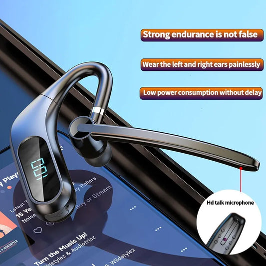 Clear Sound Quality: Kj12 Bluetooth Headset with Digital Power Display - Long Battery Life, Business In-Ear Comfort